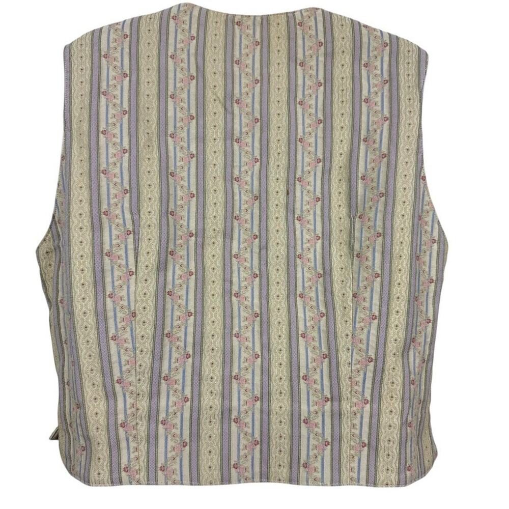 Liz Claiborne Lizsport Vintage Cottagecore Floral Pastel Vest Cotton Blend 16 - Picture 14 of 16